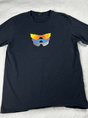 Oakley Black Short-Sleeve Tee with Multicolor Lens Graphic